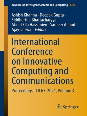 cover image of International Conference on Innovative Computing and Communications